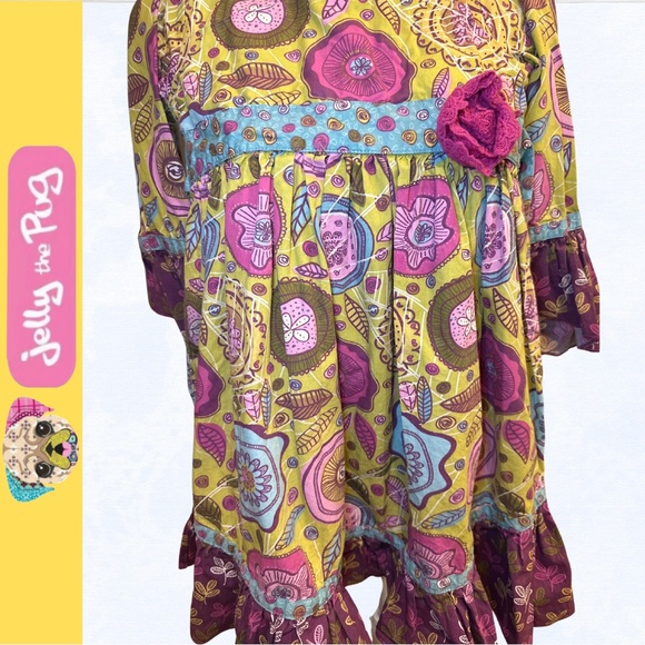 Jelly the Pug Girl Heathers Collection Funky Floral Brooklyn Dress /Sz 6 - Picture 7 of 11
